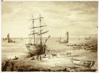 Caricamento della barca nel porto