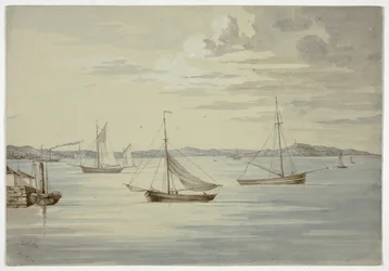 Vista di Inchkeith e delle isole del Firth of Forth da Granton