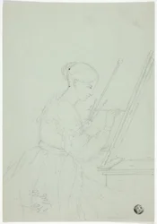 Giovane donna che dipinge (possibilmente un autoritratto)