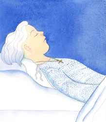 Una persona fedele e umile che ha cercato di piacere al suo Salvatore può morire in pace, dicendo a se stessa: "Ho cercato di vivere come un buon amico di Cristo", 2005 (acquerello su carta).