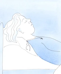 Una persona fedele e umile che ha cercato di piacere al suo Salvatore può morire in pace, dicendo a se stessa: "Ho cercato di vivere come un buon amico di Cristo", 2005 (acquerello su carta).