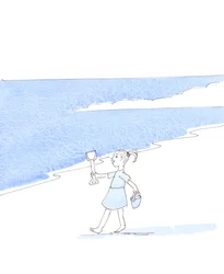 Un bambino felice e obbediente in vacanza ha la libertà di fare una cosa buona o un
