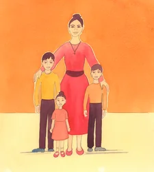 Una madre dà gioia a Dio quando ama e si prende cura dei suoi figli, 2005 (acquerello su carta)
