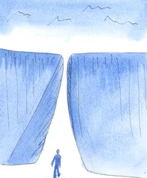 Un cristiano saggio non dice mai: "Questa strada che ho davanti è così difficile o dolorosa che Dio non può volere che io la segua", 2005 (acquerello su carta)
