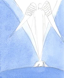 Un evento così meraviglioso come la nascita, nel nostro mondo, del Figlio di Dio incarnato non poteva passare inosservato, 2005 (acquerello su carta)