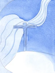 Mentre Cristo versa il suo Sangue in una Nuova Alleanza, un grande vento malevolo spazza la Croce, minacciando e distruggendo, 2001