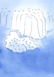 Cristo e i suoi santi in cielo guardano con grande tenerezza i suoi amici sulla terra che meditano sulla sua Passione