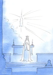 Cristo apparve, in alto nel santuario, e inviò sua Madre, per darmi una Buona Novella. 