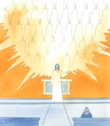 Cristo mi ha chiesto di dimenticare i miei piccoli difetti e di essere gioioso per la meravigliosa compagnia dei Santi, 2005 (acquerello su carta)
