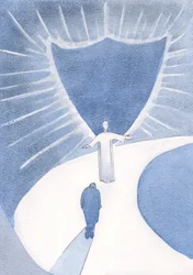 Cristo è la nostra guida, che ora ci protegge dalla luce abbagliante del Cielo e ci prepara alla gloria, 2000
