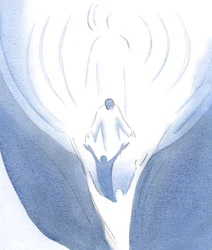 Cristo si sporge dal Cielo e ci attira, con la potenza dello Spirito Santo, al cuore di Dio
