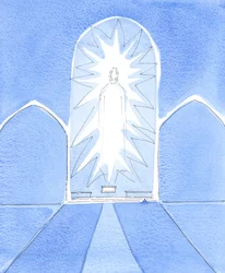 Cristo nostro Dio è sacramentalmente presente in tutta la sua gloria nel tabernacolo, 2005 (acquerello su carta)