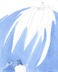 Cristo mi ha mostrato nella Santa Comunione che il Padre Celeste guarda con gioia tutti coloro che lavorano per vedere i sacramenti, 2004 (acquerello su carta)