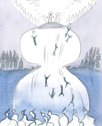 Cristo mi ha mostrato le centinaia di piccole figure nel grande panorama che si apre davanti a me, 2005 (acquerello su carta)
