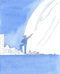 Cristo mi ha detto che con il nostro Battesimo, quando siamo lavati da ogni peccato, è come se fossimo salvati dal letamaio e innalzati, "per sedere in compagnia dei principi", nella Comunione dei Santi, 2005 (acquerello su carta)