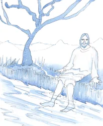 Cristo mi disse che era vero che non aveva il piacere dei bagni caldi, come quelli di oggi; tuttavia aveva laghi e fiumi per rinfrescarsi e, per gran parte del tempo, un clima caldo, 2005 (acquerello su carta)