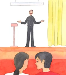 Cristo vuole che rispettiamo i sacerdoti che sono "altri Cristi" tra noi, 2005 (acquerello su carta)