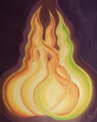 Ogni Persona Divina, ogni fiamma, possiede la stessa Natura Divina. Insieme sono un solo Dio, un solo Fuoco