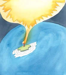 Per una vita che valga veramente la pena abbiamo bisogno della fede in Dio, della fiducia nella sua bontà e potenza e nei meriti della passione e morte di Gesù, 2005 (acquerello su carta)