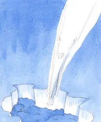 Per il Cristo senza peccato venire in un mondo peccaminoso è stato come saltare in un pozzo nero, 2005 (acquerello su carta)