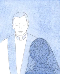 Dio riversa nelle nostre anime enormi grazie quando confessiamo i nostri peccati nel sacramento della Penitenza, 2004 (acquerello su carta)
