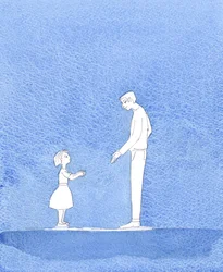 Dio Padre si compiace quando ci rivolgiamo a Lui e chiediamo nel nome di Suo Figlio le cose buone di cui abbiamo bisogno o che desideriamo, 2004 (acquerello su carta)