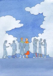 È come se, agli occhi del Signore, ci fosse una nube di corruzione che vortica nella società; e per i cattolici è difficile non essere sopraffatti, 2004 (acquerello su carta)