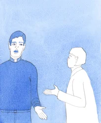 Non basta che il clero dica, a proposito di celebrazioni della Messa poco attente e poco prudenti: "La gente è abituata", 2005 (acquerello su carta)