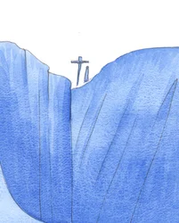 Sembrava che Cristo e la nostra Signora fossero insieme al confine del mondo, mentre moriva per salvare i peccatori dall