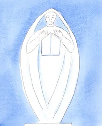 Maria, il primo tabernacolo: il Signore spiegò che sua madre Maria era il primo "tabernacolo", poiché portava Cristo dentro di sé, 2004 (acquerello su carta)