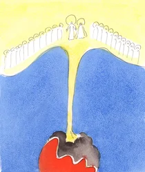 Solo grazie alla potenza riversata dal cielo sulle anime fedeli, 2004 (acquerello su carta)