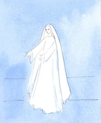 La Madonna mi tende le braccia, mostrandomi quanto sia contenta di essere amata e accolta, 2005 (acquerello su carta)