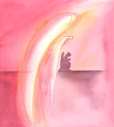 I nostri Angeli custodi pregano sempre con immensa riverenza e devozione, 2005 (acquerello su carta)