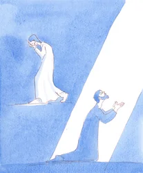 Le persone che si pentono dei loro peccati mostrano la loro contrizione in modi diversi, 2005 (acquerello su carta)