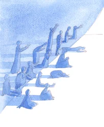 Ricchi e poveri, malati e sani, possono ricevere la fede, 2004 (acquerello su carta)