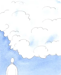 La Divinità è come una nuvola opaca, in quanto non possiamo perforarla con la nostra vista per comprendere i piani e i pensieri di Dio, 2005 (acquerello su carta)
