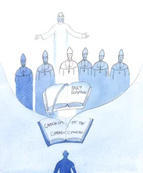Gli insegnamenti delle Sacre Scritture e della Chiesa di oggi sono veri e affidabili, 2004 (acquerello su carta)