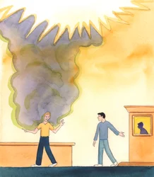 Le anime che vivono come cattoliche ma che non usano mai i sacramenti della penitenza sono come persone che non si lavano e non si puliscono mai i denti ma che pensano di essere piacevoli da frequentare, 2005 (acquerello su carta)