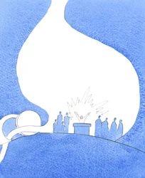 Attraverso la Chiesa abbiamo tutto ciò di cui abbiamo bisogno per vivere come figli di Dio in un mondo peccaminoso, 2005 (acquerello su carta)