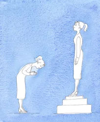 Noi "veneriamo" noi stessi realizzando solo i nostri piani e le nostre ambizioni, senza pensare ai desideri di Dio, 2005 (acquerello su carta)