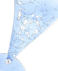Quando una persona vive solo per soddisfare i propri appetiti, e tratta persino un bambino con disprezzo e crudeltà, è come se fosse separata da Dio da centinaia di chilometri di nubi impenetrabili, 2005 (acquerello su carta)