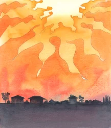 Nel cuore del Padre, in cielo, arde una luce ardente, 2005 (acquerello su carta)