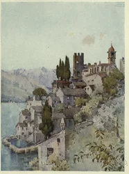 Corenno, Lago di Como, Illustrazione da 