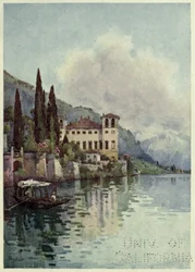 Gravedone, Lago di Como, illustrazione da 