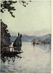 Il Punto di Bellagio, Lago di Como, illustrazione da 