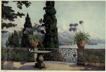 Pallanza da Isola Bella, Lago Maggiore, Illustrazione da 