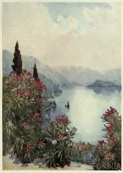 Villa Serbelloni, Lago di Como, Illustrazione da 