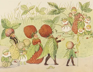 Lasse il Piccolo in giardino - La famiglia delle fragole