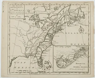 Mappa dei governi britannici in Nord America, incisa da J. Gibson