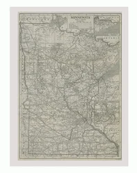 Mappa del Minnesota, USA, c1900